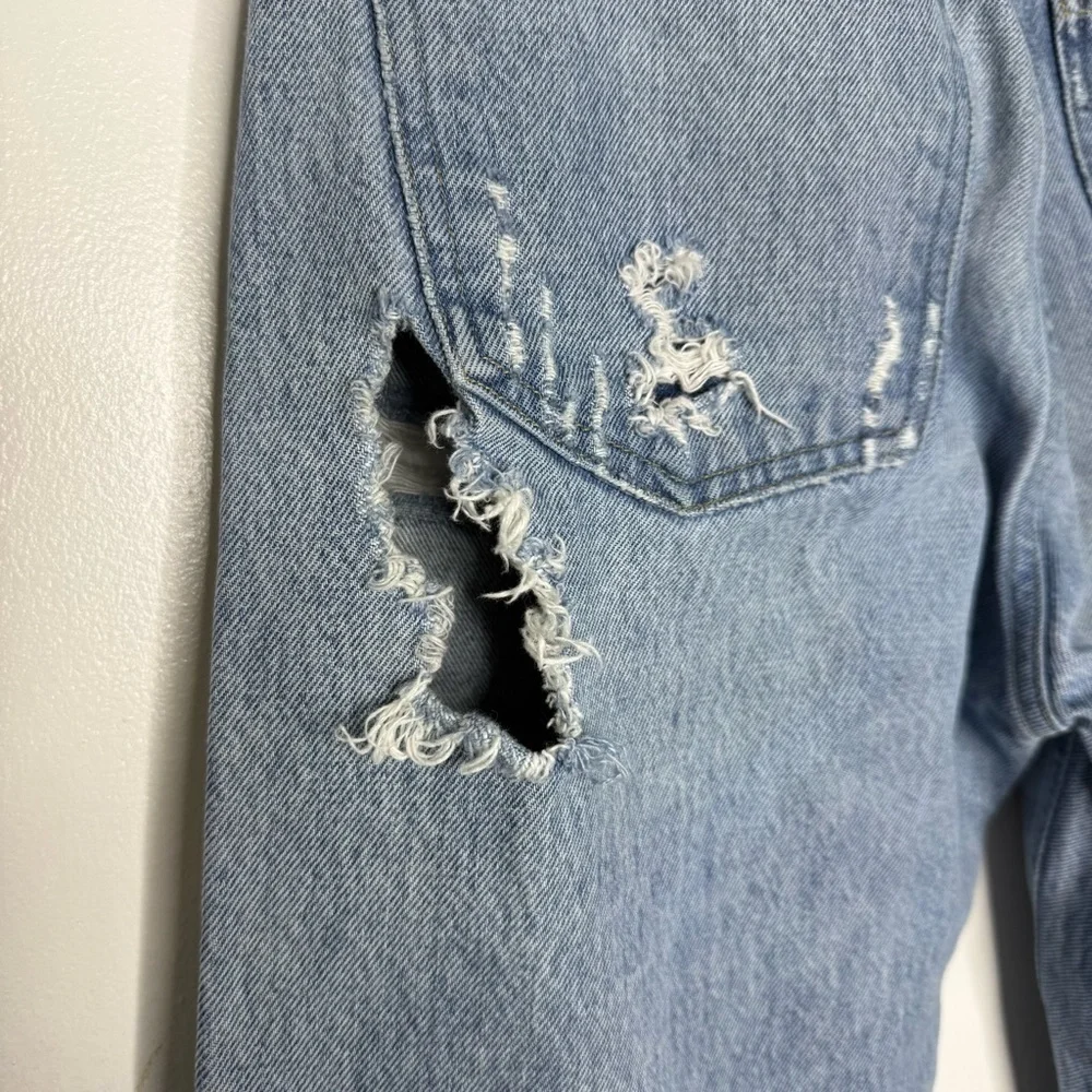 Agolde 90s Relaxed Straight Fit Jeans Light Blue Distressed Jeans Size 4 / 27